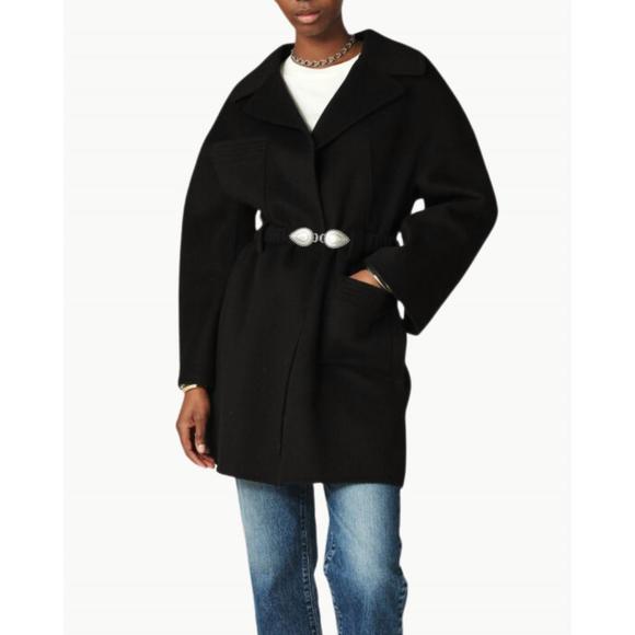 NEW BA&SH kara short coat in marine